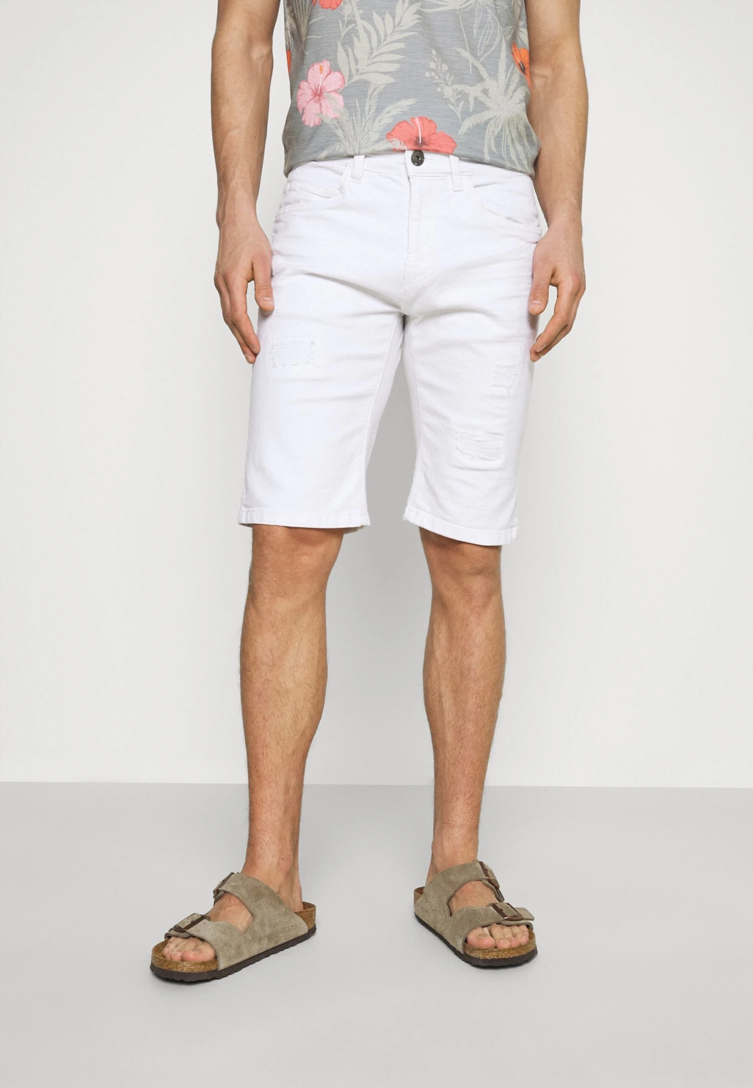 Indicode Jeans Kaden Holes - Jeansshorts - Offwhite 3 Indicode Jeans Kaden Holes - Jeansshorts - Offwhite