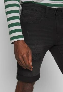 Indicode Jeans Kaden Holes - Jeansshorts - Ultra Black -Indicode Jeans 7b99ea43f0a749d697f29a4098357ffc