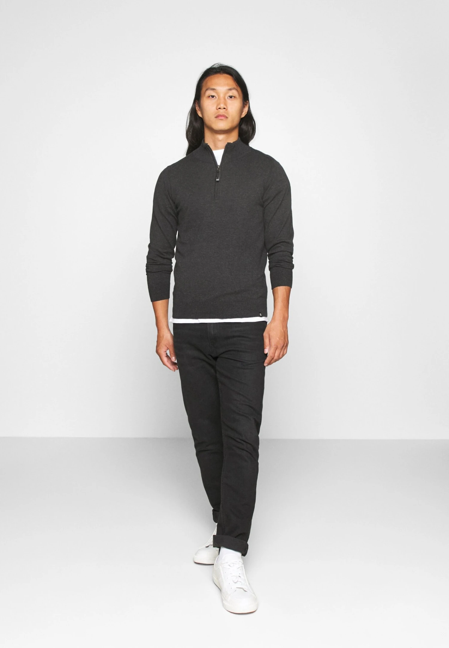 Indicode Jeans Ancona - Strikkegenser - Charcoal Mix 4 Indicode Jeans Ancona - Strikkegenser - Charcoal Mix - Bilde 2